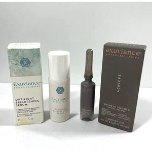 Exuviance Optilight Brightening Serum & 1 Wrinkle Smooth Topical Peptide NIB